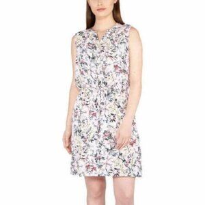 Nicole Miller Original Pink Floral Sleeveless Midi Dress Small NWT
